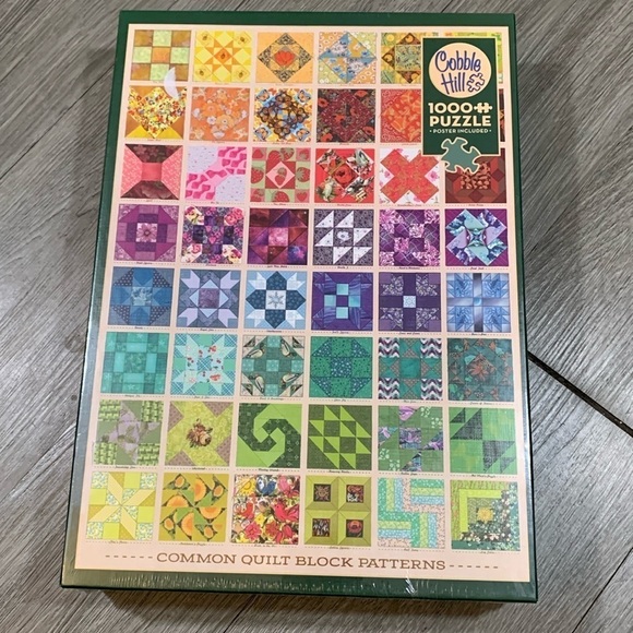 Cobble Hill Common Quilt Block Patterns Jigsaw Puzzle 1000 pcs w/ Poster BNIB - Picture 1 of 10